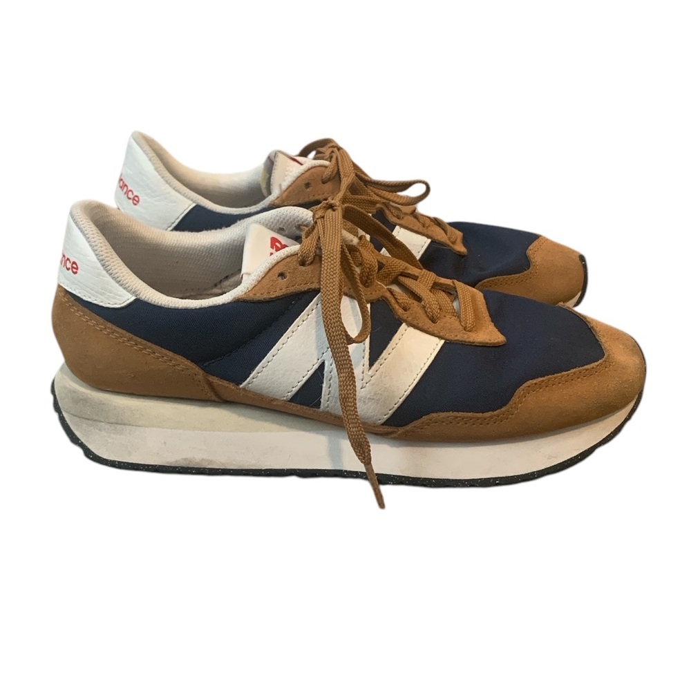 New Balance Men's Navy and Tan Sneakers